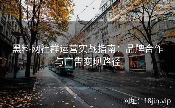 黑料网社群运营实战指南：品牌合作与广告变现路径