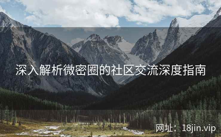深入解析微密圈的社区交流深度指南