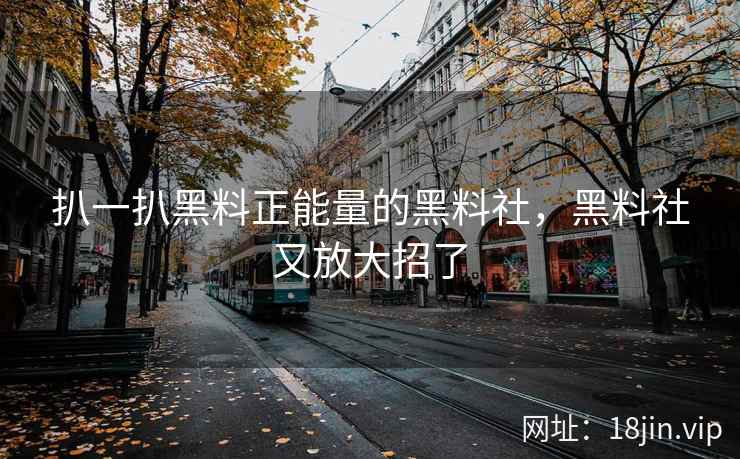 扒一扒黑料正能量的黑料社，黑料社又放大招了