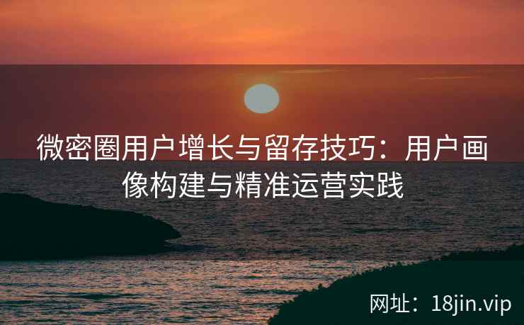 微密圈用户增长与留存技巧：用户画像构建与精准运营实践