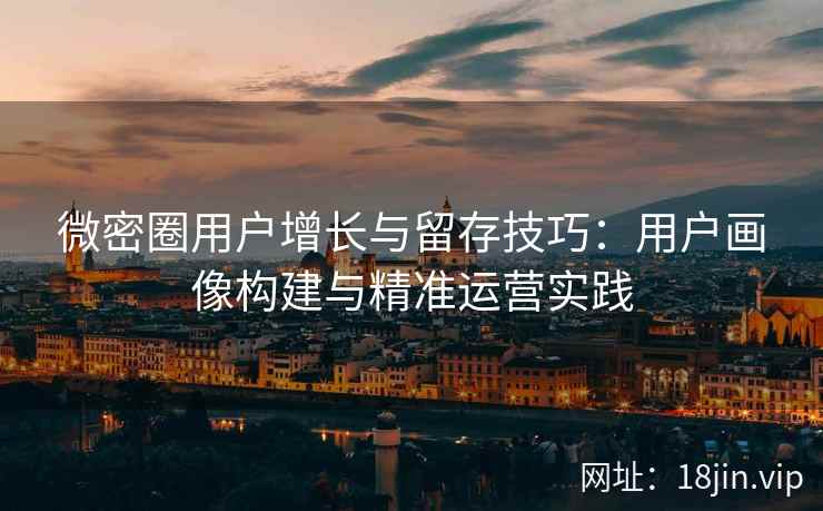 微密圈用户增长与留存技巧：用户画像构建与精准运营实践