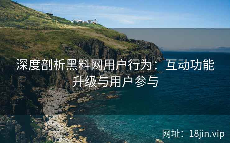深度剖析黑料网用户行为：互动功能升级与用户参与