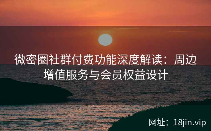 微密圈社群付费功能深度解读：周边增值服务与会员权益设计
