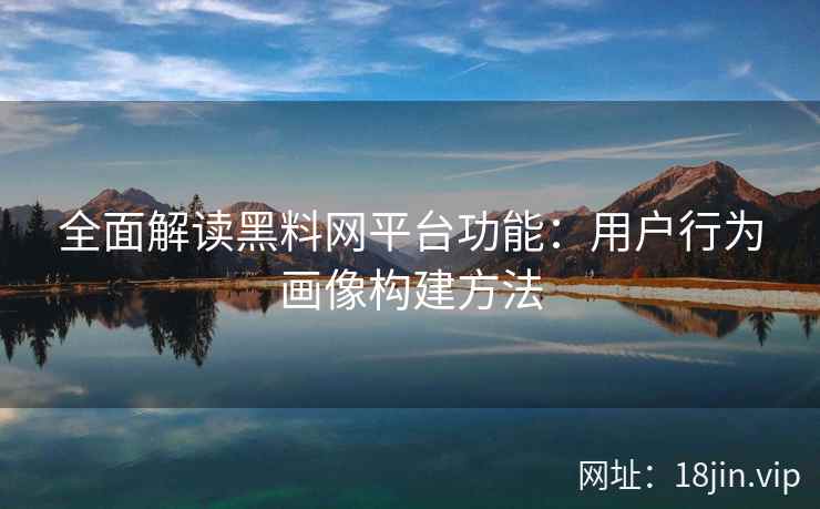 全面解读黑料网平台功能：用户行为画像构建方法