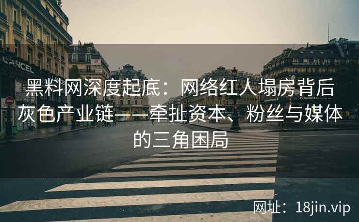 黑料网深度起底：网络红人塌房背后灰色产业链——牵扯资本、粉丝与媒体的三角困局
