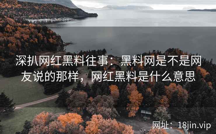 深扒网红黑料往事：黑料网是不是网友说的那样，网红黑料是什么意思